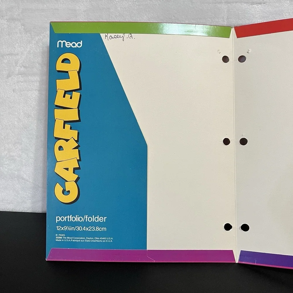 Garfield Odie PAWS 3 Ring Binder Pocket Folders Jim Davis School Lot 3 Vintage